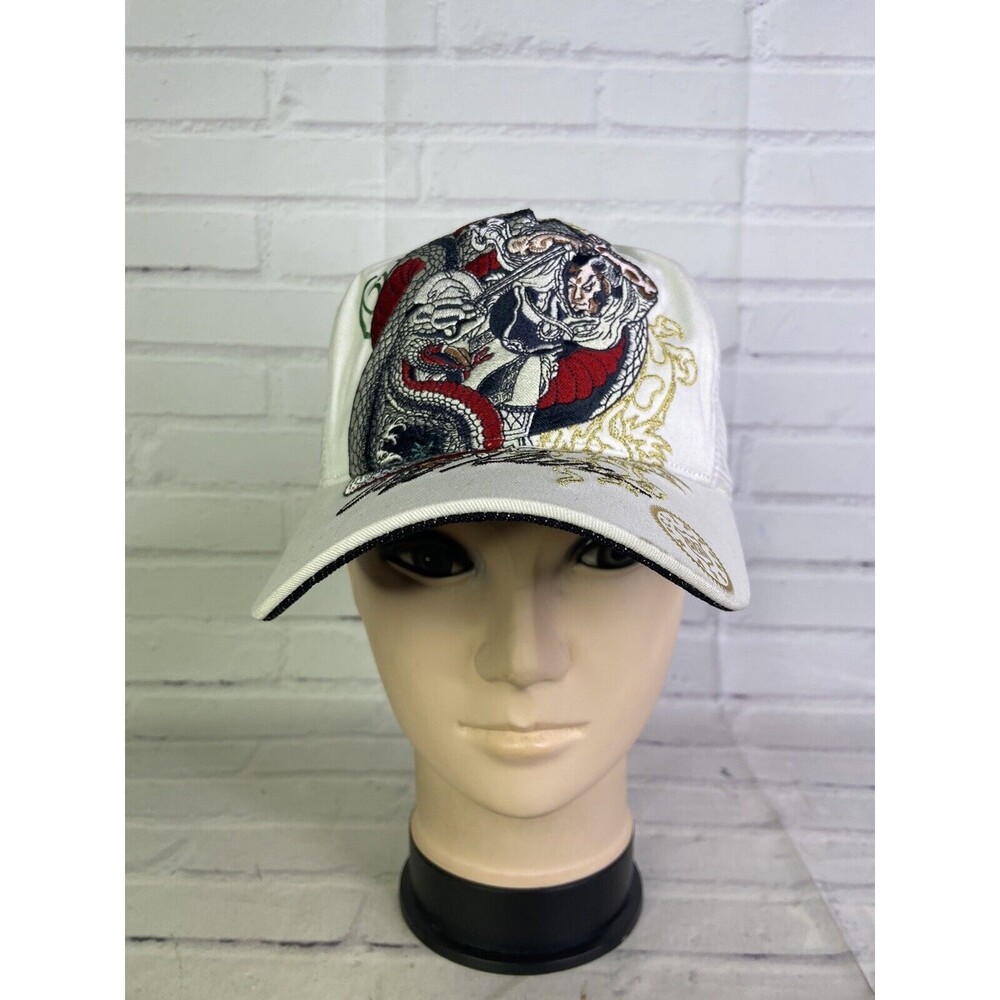 Cliff Raven Artwear Samurai Hardy Tattoo Embroidered Mesh Back Snapback Hat Cap